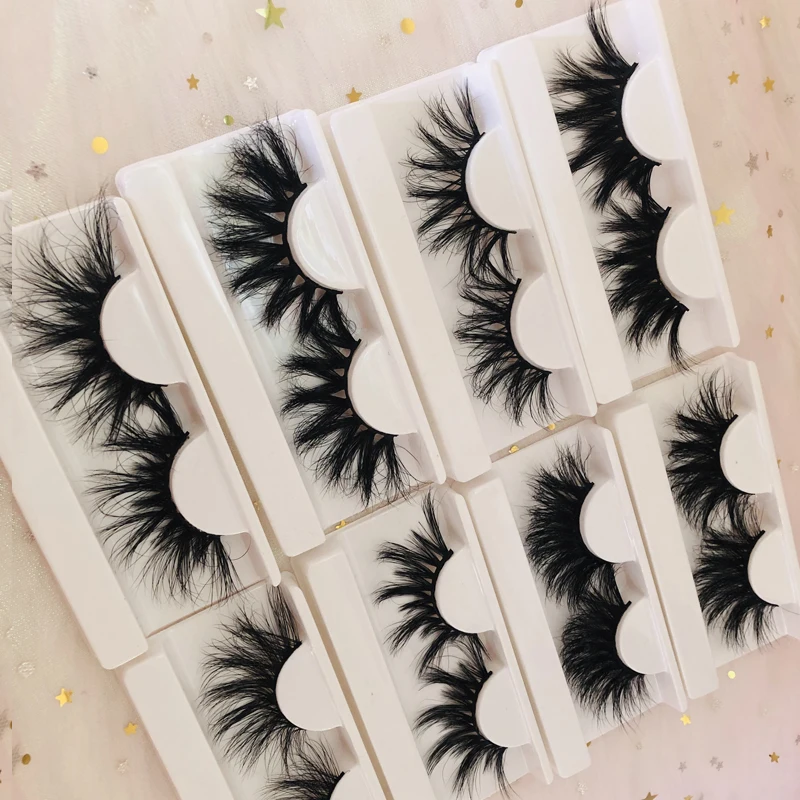 

Factory Wholesale 3d 25mm Natural Fluffy Faux Mink Lashes Custom Packaging False Eyelashes Vendor