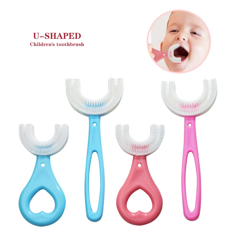 

Manual Silicone Baby children's(kids)U Shape toothbrush Oral care cleaning brush and tooth cleaner 1-12 years OEM support, Customized color