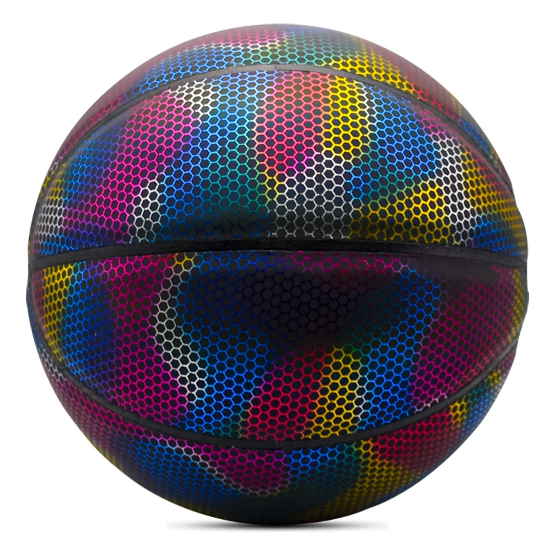 

size 7 PU material Reflective basketball with customized logo