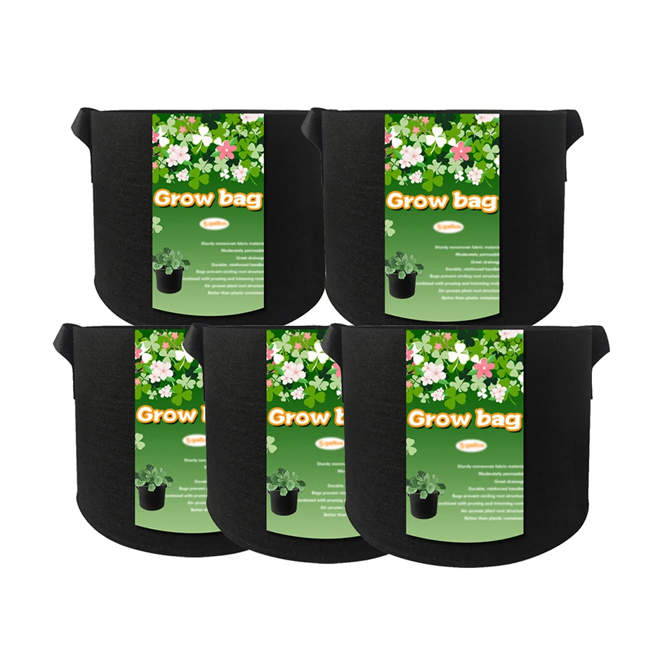 

3/5/7/10 Gallon Root Grow Pots felt plant bag grow bag