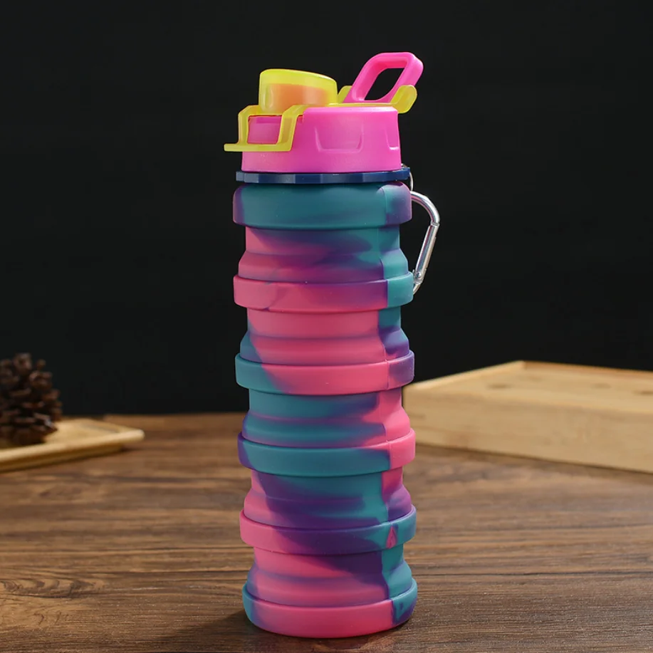 Hot Sale Outdoor Portable Collapsible Water Cup Folding Telescopic Silicone Water Sport Bottle