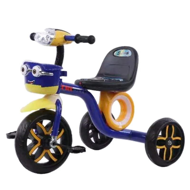 

2020 New Hot Wholesale Wheel Lights Front Light Leather Seat Kids Ride On Tricycle