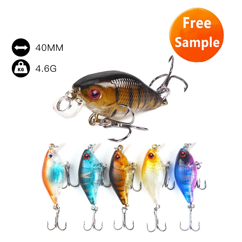 

Low MOQ Mini Fishing Lure 4.6g 40mm Fishing Lures Crankbaits, 5 colors