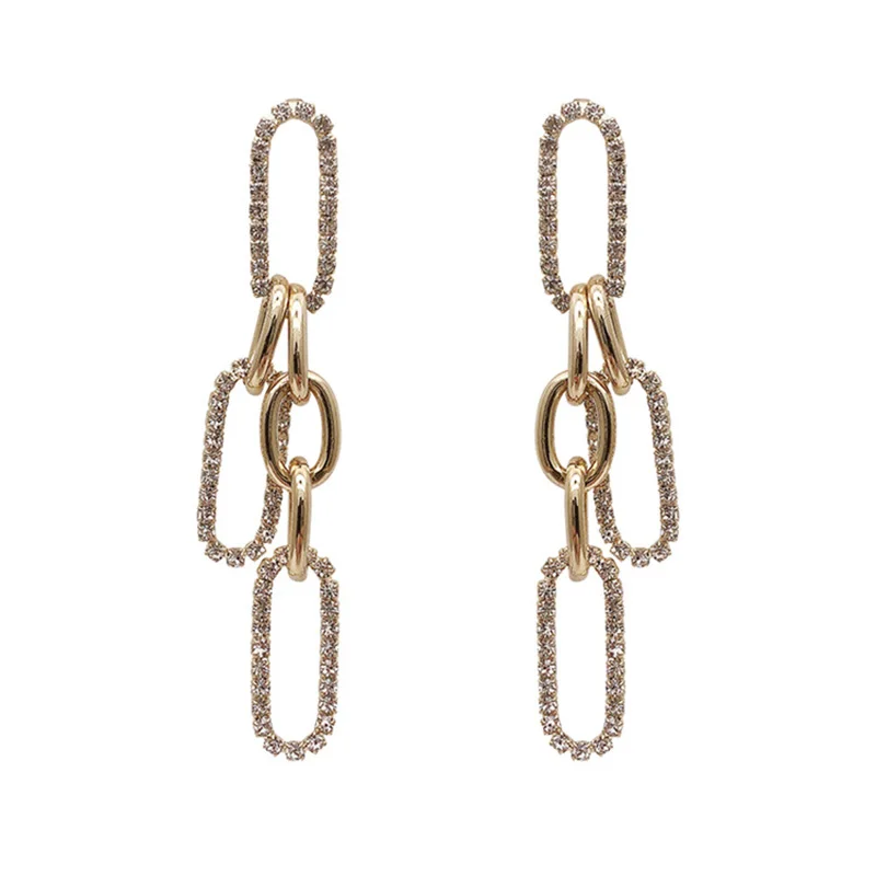 

Personality metal chain Women jewelry Earrings Tassel vintage Fashion Stud Earrings 2021 Trend Hanging earrings Party accessory, Picture shows