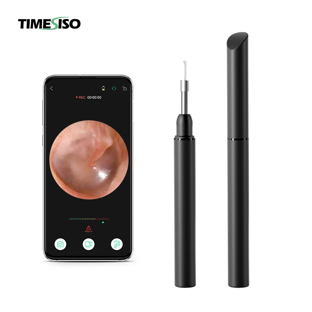 

Timesiso P42 High Quality Microscope Ear Pick Otoscope Camera with 6 Adjustable Spoon, Black/green