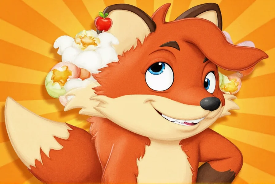 Apple Jacks cinnamon guy mascot illustration showing red fox character with cereal bowl