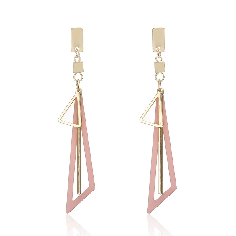 

Korean fashion geometric earrings pendant triangle earrings acrylic earrings for women, As pic