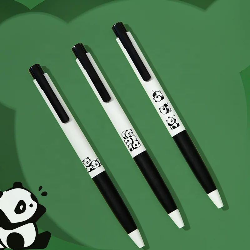 

RTS KACO K7 Panda 3 Pieces Gel Ink Pens 0.5mm Fine Point Black Color pen with logo ink pen set