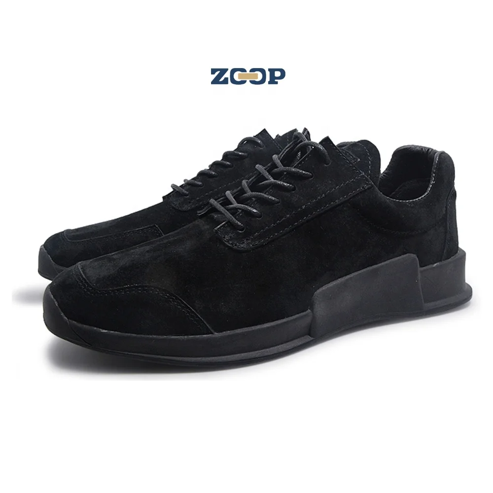

Men shoes sport non-slip rubber bottom lace up black gents shoes, Black, blue