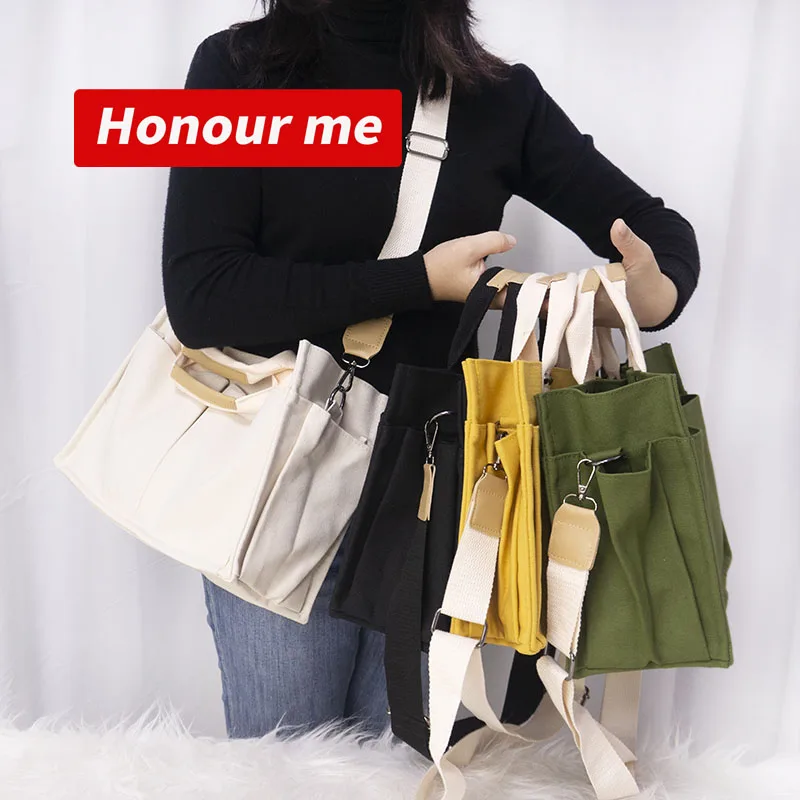 

2022 HONOUR ME Wholesale Spring Canvas Handbag Design Canvas Shoulder bag Ladies Fashion Canvas Tote Bag