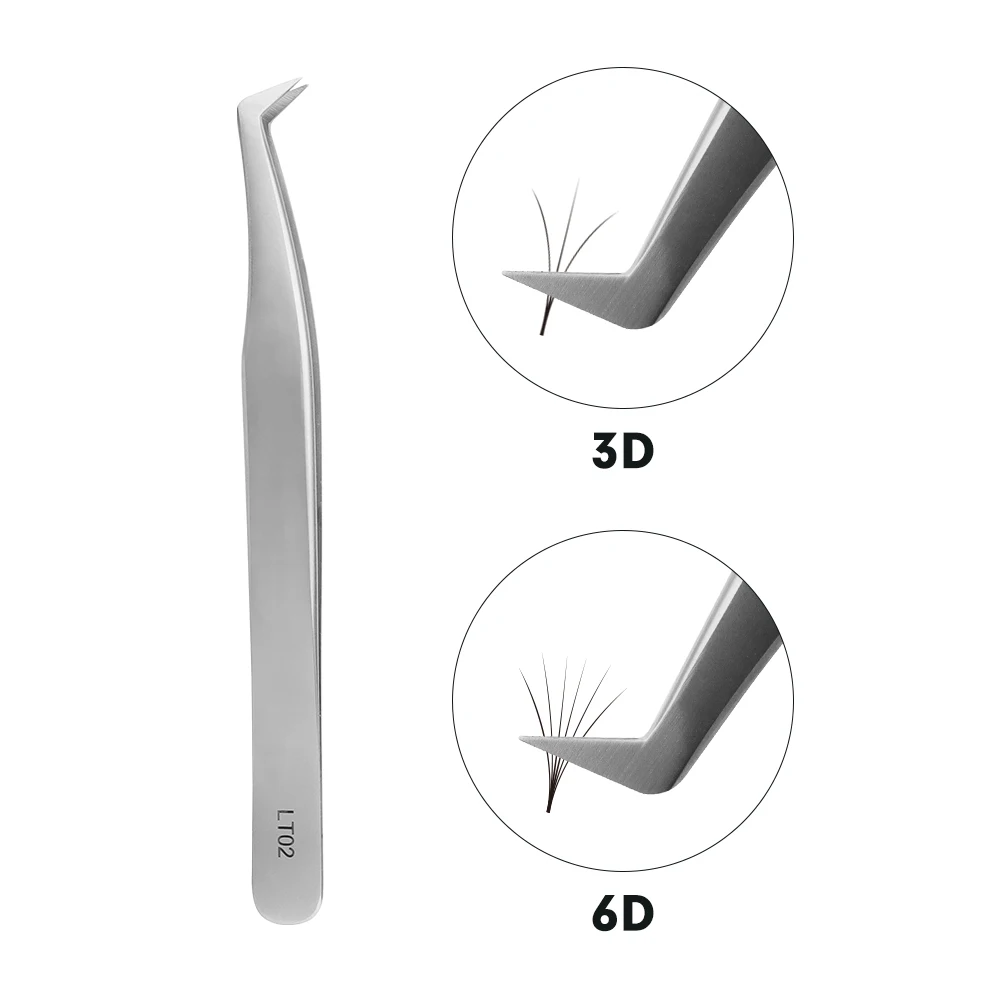 

Wholesale LT-02 Stainless Steel Eyelash Extension Tweezers for 3D 6D Volume Eyelash Extension Lashes