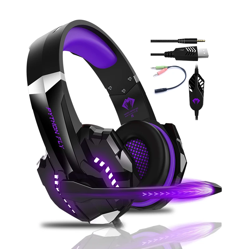 

Cheapest G9000 PRO Headset 3.5MM USB LED Lights Gaming PC Earphone Gamer Cellphone With Microphone For PS4 PC Xbox One PS5