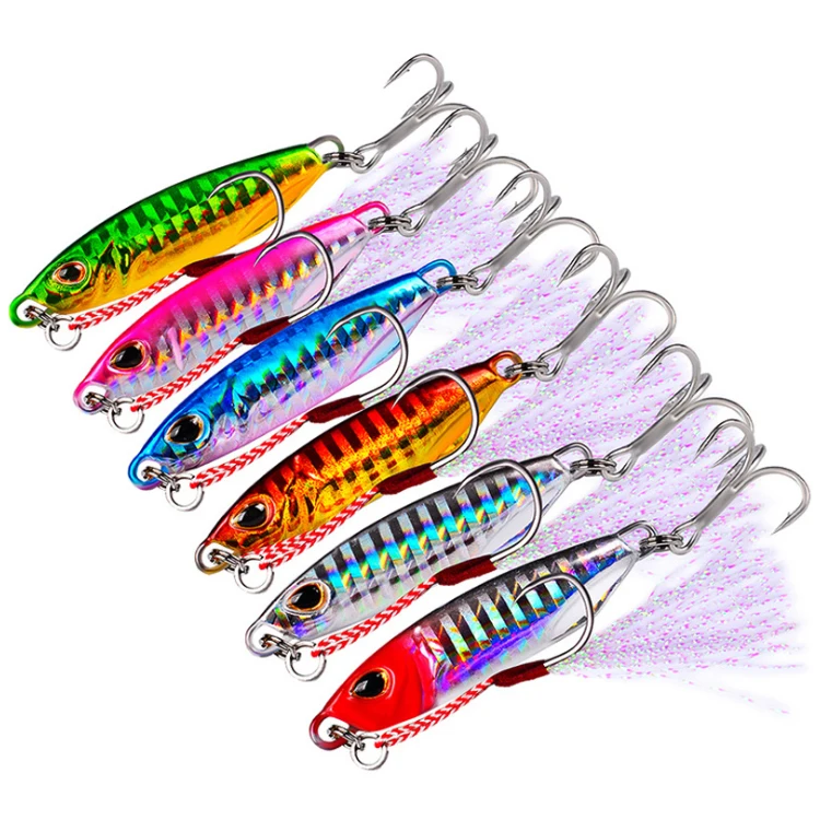 

WEIHE 10G-50GJig Fishing Lures Bass Fishing Bait Weights Fish Metal Jigs Saltwater Lures, 6 colors