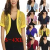 Summer womens prevented bask transparent shawl fashion hollow out shawl short sleeves lace cardigan joker thin coat