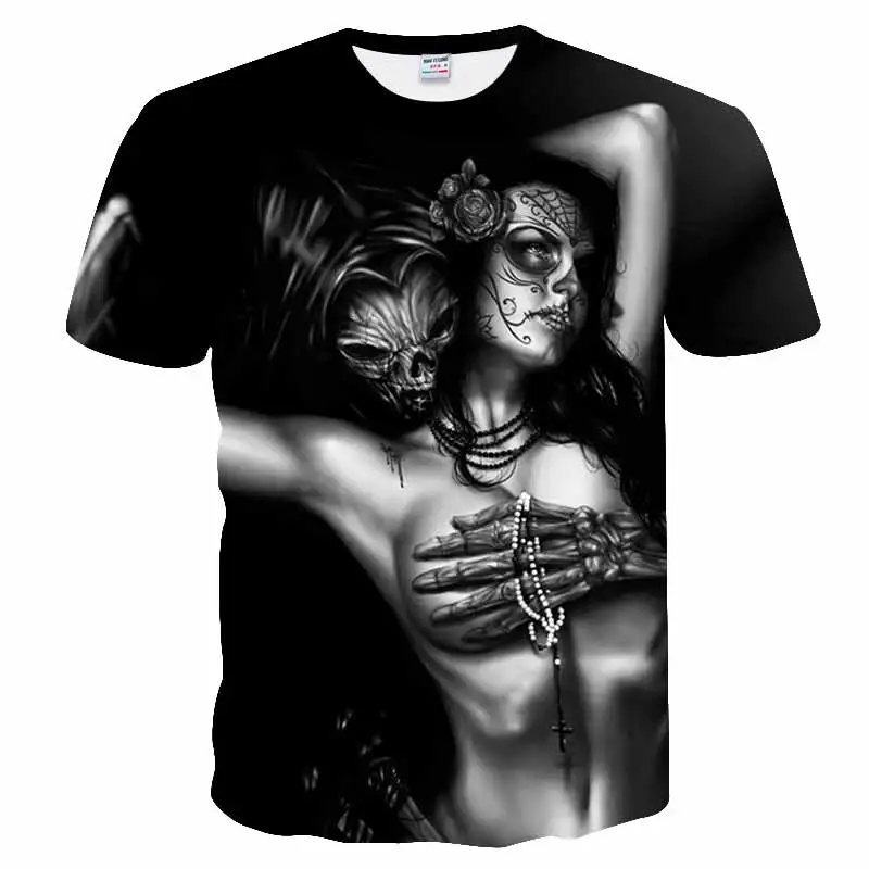 

Men's T-shirts Custom 3D Printing Skull T-shirts Man's T-shirt Short Sleeve Tees Fashion Woman Streetwear Mens Coats Tshirts