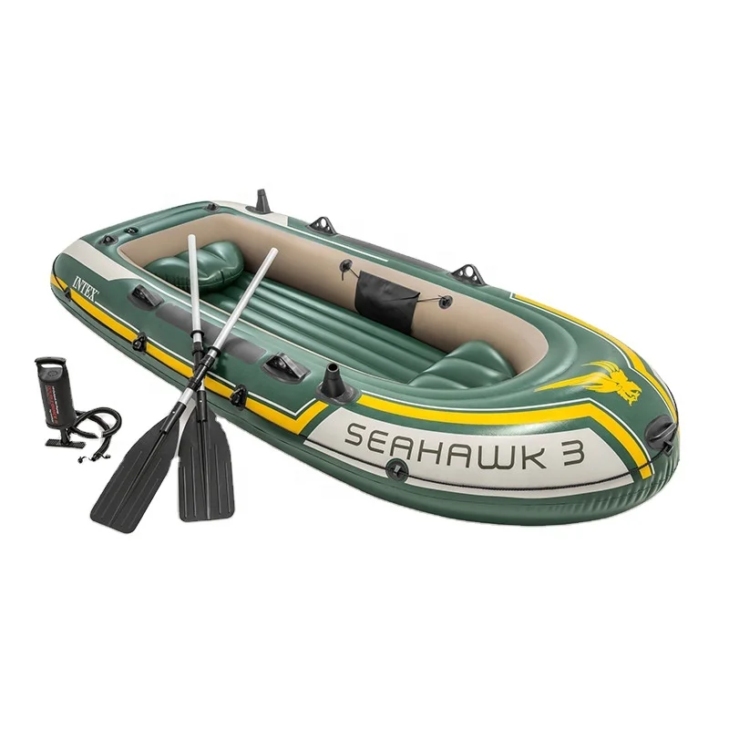 

Intrex 68380 three-person thick kayak Seahawk inflatable boat air cushion fishing boat inflatable inflatable boat, Yellow