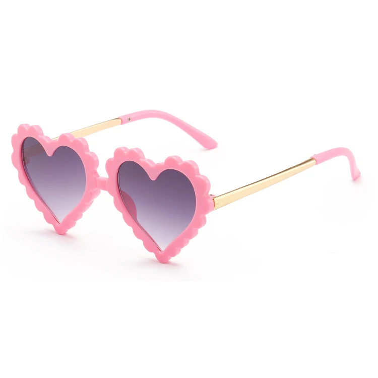 

2021 children love heart fashion anti uv flower frame kids shade sunglasses