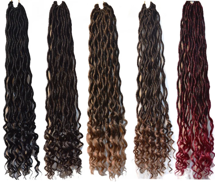 

Goddess curly faux locs braids hair