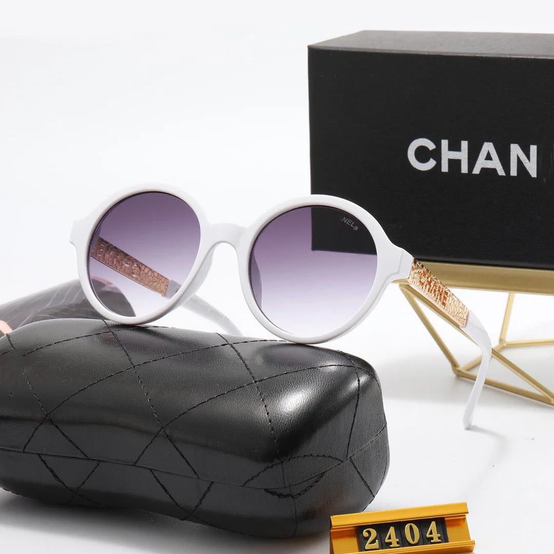 

2021 Fashion classic retro round frame women's brand sunglasses 2404