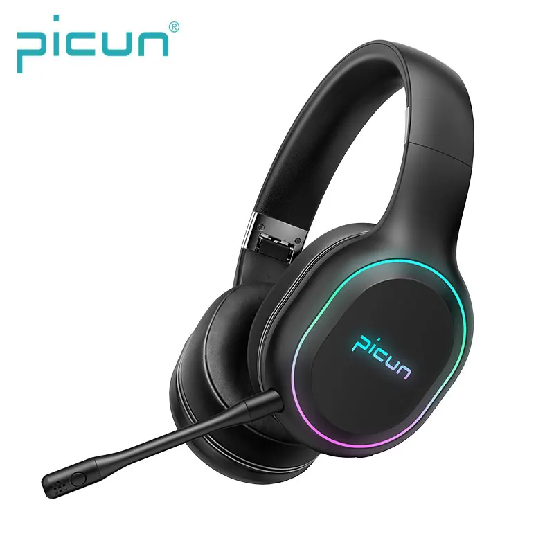 

Picun P80S Over Ear Dual Driver Vibrating Sound Bass Mobile Phone Bluetooth Wireless Gaming Headset with Removable Microphone