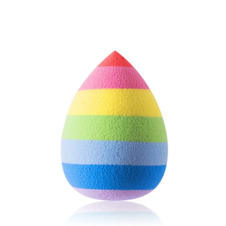 

Beauty supplies rainbow beauty gourd water drop makeup puff conventional layered color wet and dry beauty egg, Can be customized