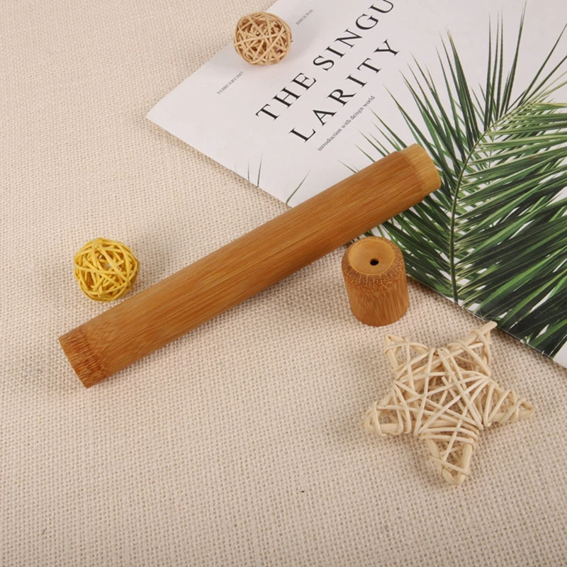 
Customized Eco-friendly Biodegradable Nature Bamboo Toothbrush Tube 