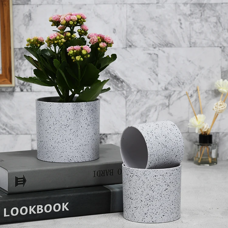 

Indoor decorate flower pot white marble grain plastic pots planter colorful plant pots, White,black,customized color