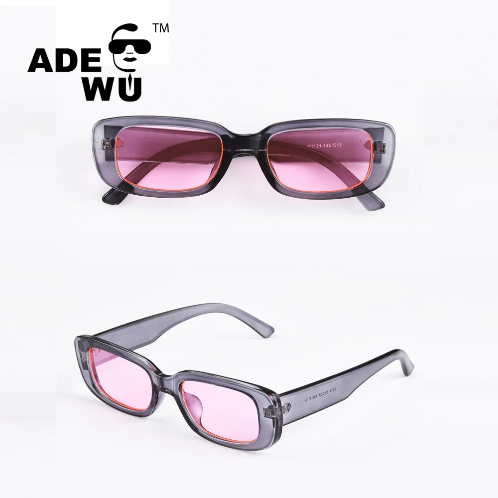 

ADE WU BLS9071 2020 Small Sunglasses Women Men Trendy Vintage Brand Designer Square Gradient Sun Glasses Female Eyewear UV400, As shown in figure