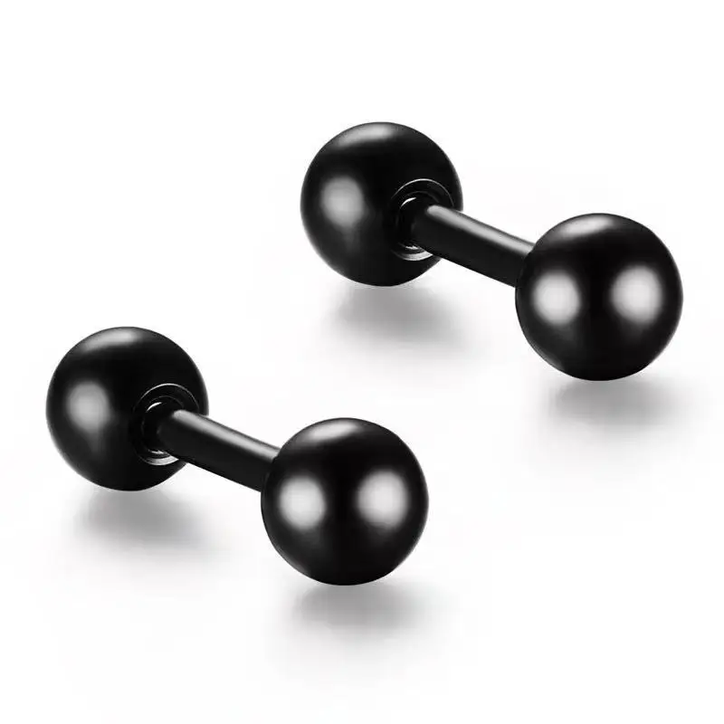 

Simple round double ball stud female trend personalized Mini stud stainless steel versatile Earrings