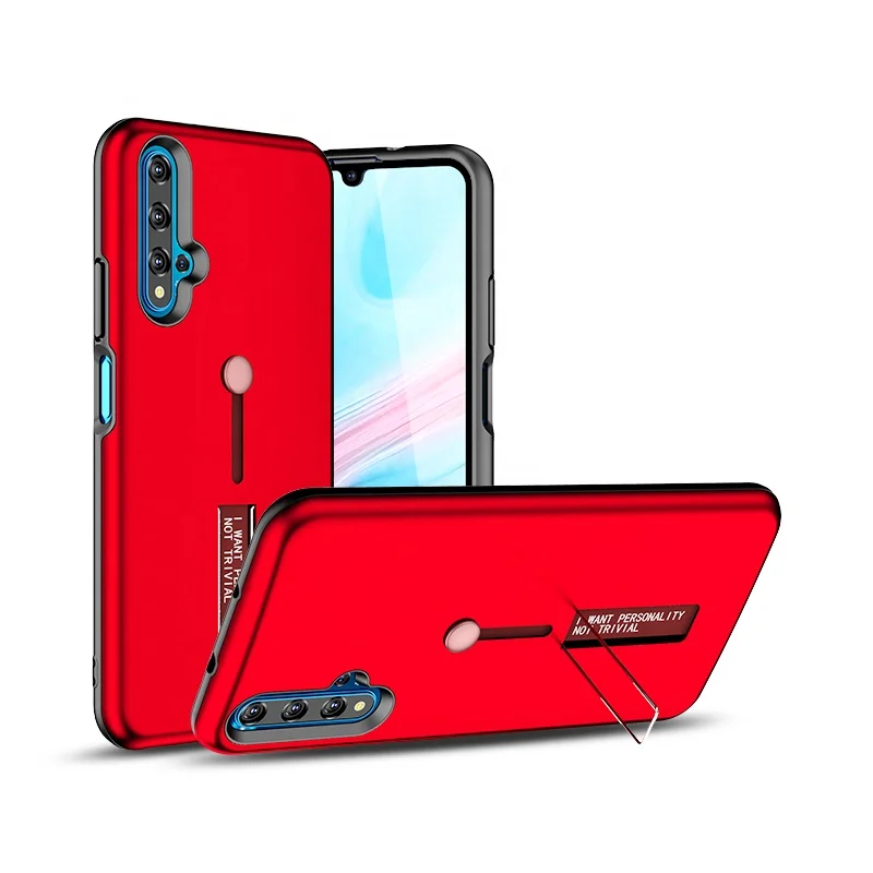 

Guangzhou Saiboro Factory Supply Soft Touching Hidden Kickstand Design Cell Phone Case for Huawei Nova 5T, Army green, navy blue, black, red, silver, golden