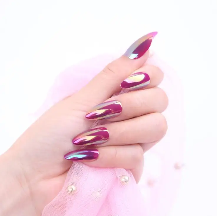 

24pcs Fashion Fake Nails For Girls Color Grey DIY Nail Art Tips 3D Moon Style Design Build press on nails, 18color