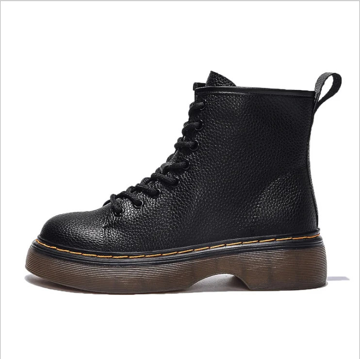 

2021 Best Selling Fall Fashion Woman Short Tube Platform Boots Comfortable Heel Boots Women Shoes Ladies Bandage Martens Boots, As pictures