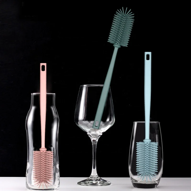 

Wholesale silicone baby bottle cleaning brush reusable baby bottle brush