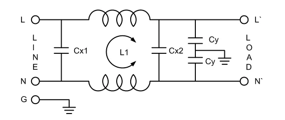 Single Phase Power Line EMI Noise Filter 115/250VAC Oprating Frequency 50/60Hz