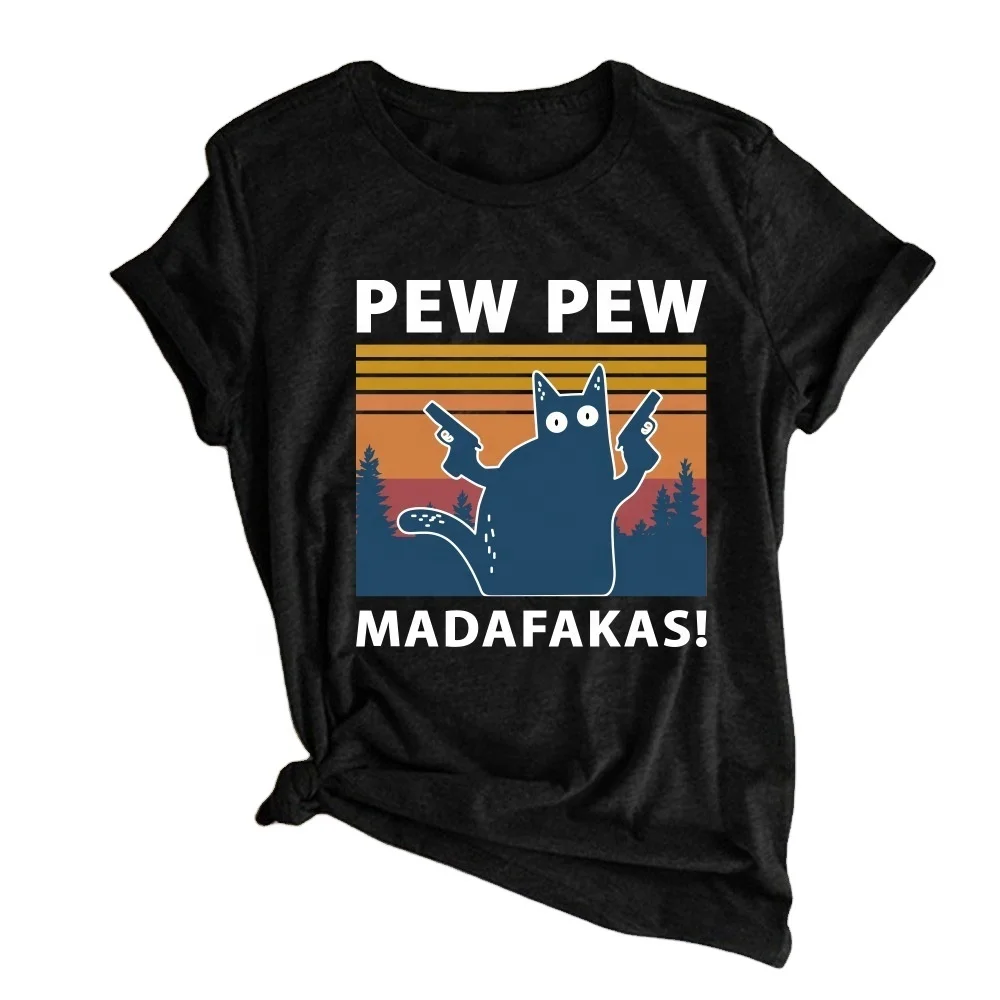 

Pattern printed T-shirt PEW PEW MADAFAKAS! T-shirt