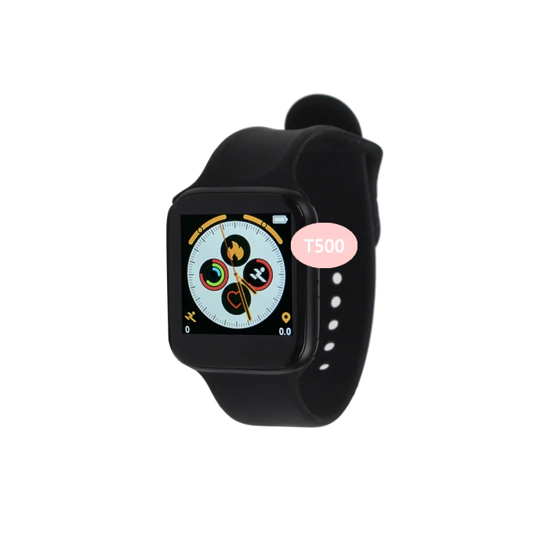 

SOPEWOD 1.54" Touch Phone Call Sport Record Health Monitor T500 Smart Watch, Black, white