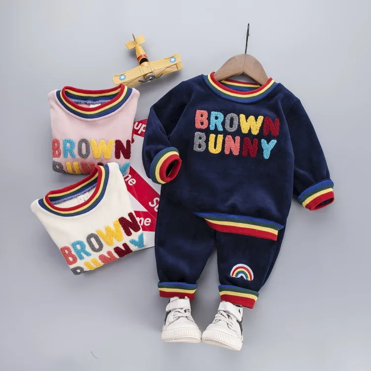 

Kids Jumpsuit Outerwear Children Pullover Tracksuit Baby Girls Boys Sport Clothing Set Sweatshirt +Pants 2pcs/Set