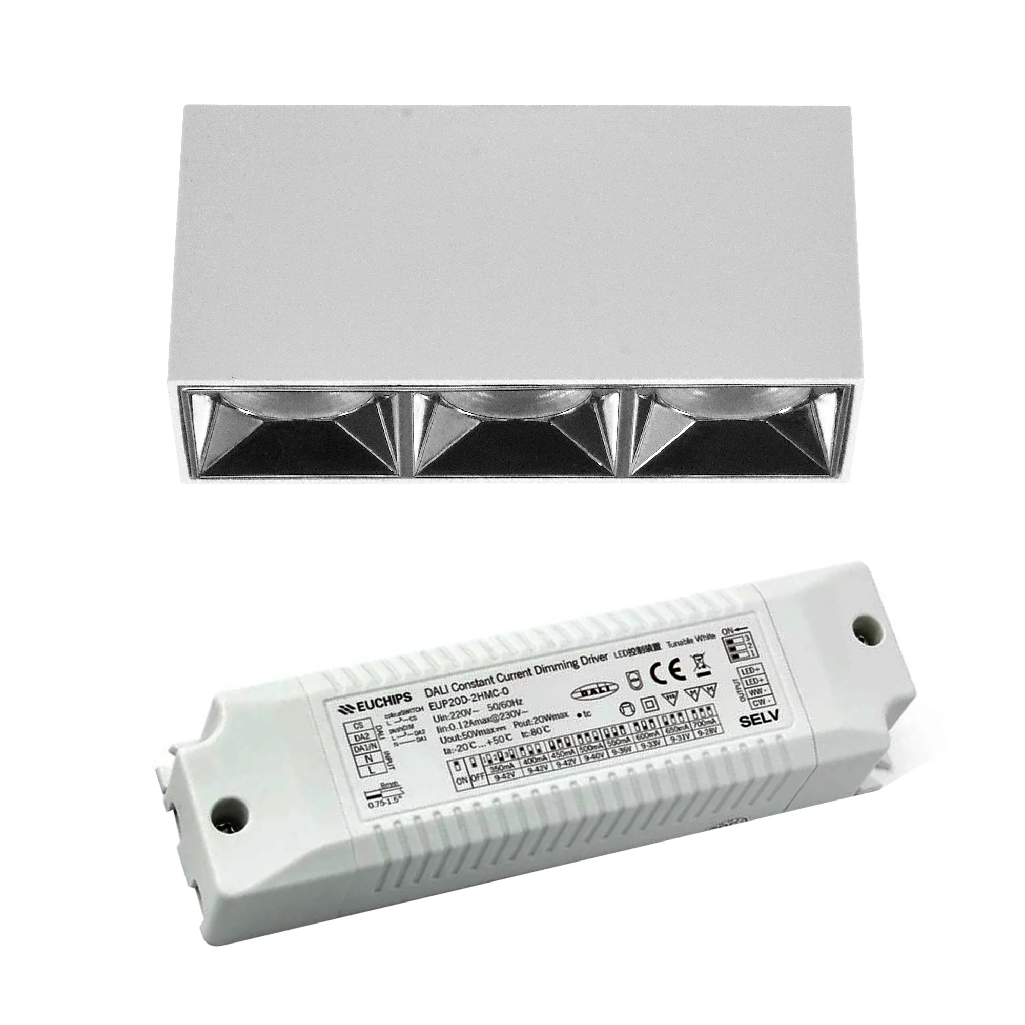 LD38S-0312TW  Surface Mount linear grille downlight DALI tunable  downlight DALI cct tunable downlight