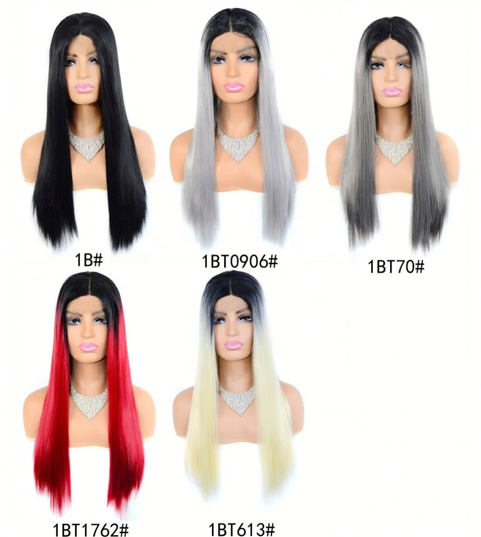 

T Shape Front Lace Wig Gradient Ramp Straight Cover Wigs, See details