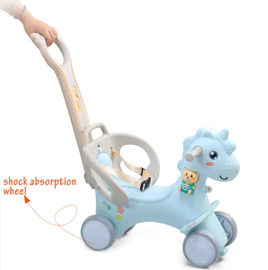 
Newly designed plastic kids rocking horse multi functional plastic saddle rocking horse 