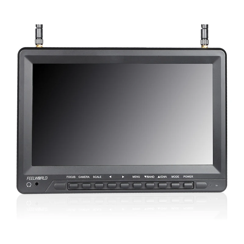 

Feelworld FPV1032 10.1 Inch IPS FPV Monitor with Built-in Battery Dual 5.8G 32CH Diversity Receiver 1024x600 Wireless Monitors, Balck