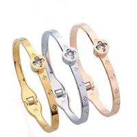 

Wholesale stainless steel brands jewelry zircon bracelet bangles