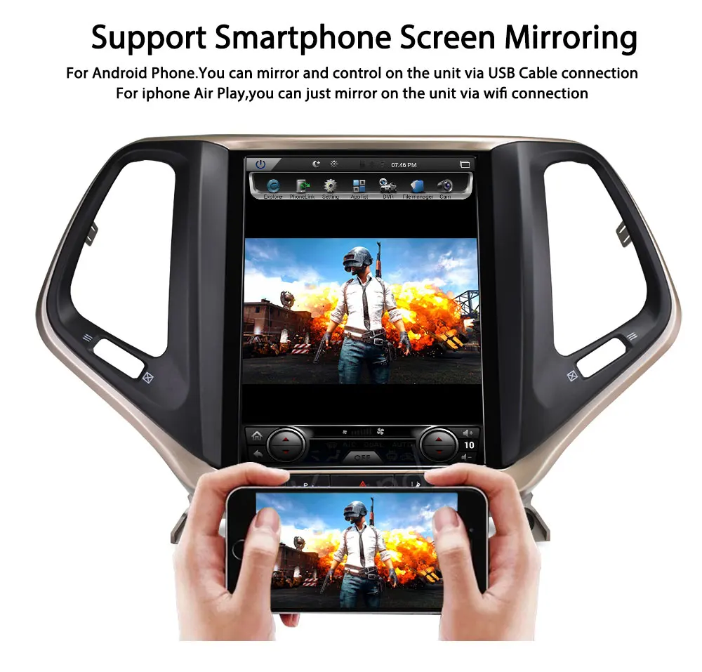 Krando Tesla Style Android 9.0 10.4" Car Radio Player For Jeep Cherokee