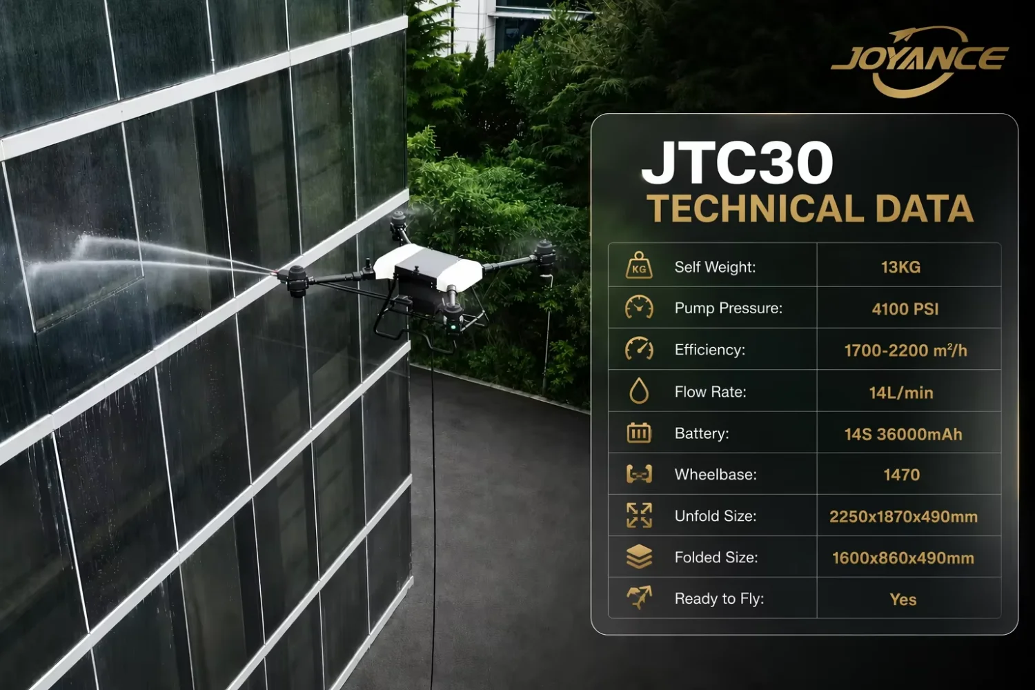 High Pressure Cleaning Drone UAV Targeted Spray Control High Rise Window Professional Maintenance Tool for Factory Exterior Care