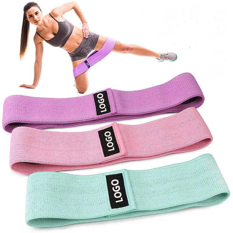 

CHRT Non Slip Custom Printed Fabric Fitness Resistance Loop Bands for Legs Glutes Booty Hip, Green, pink, purple