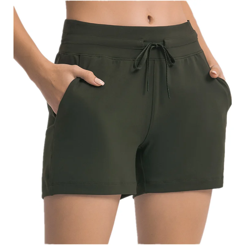 

Xsunwing custom logo Athletic Activewear Fitness Yoga Pant Leggings Sport baggy trunks lady Women sport short with pockets