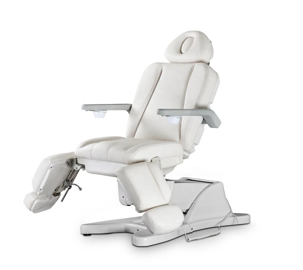 

Beauty bed salon furniture podiatry dermatology chair electric facial bed with 3 motors, White