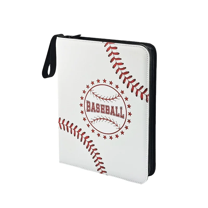 

ModernQiu Hot Sale Custom PU Leather Trading Baseball Card Binder With Zipper Closure