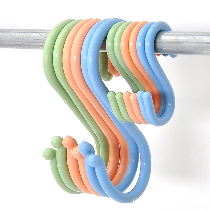 

Portable Multi-purpose Kitchen Hooks Durable Home Organizer S Shape Plastic Clothing Rack Baby Stroller Hanger S L sizes