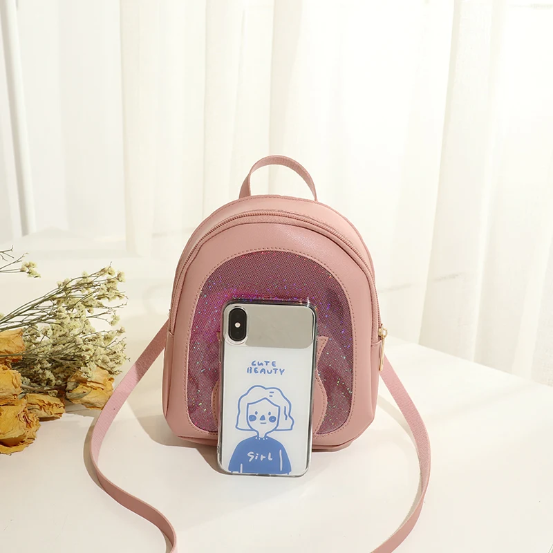 

2021 Wholesale Cute Cat Cartoon Shining Bag PU Leather Casual Young Girls Korean Style Leisure backpack, 5 colors